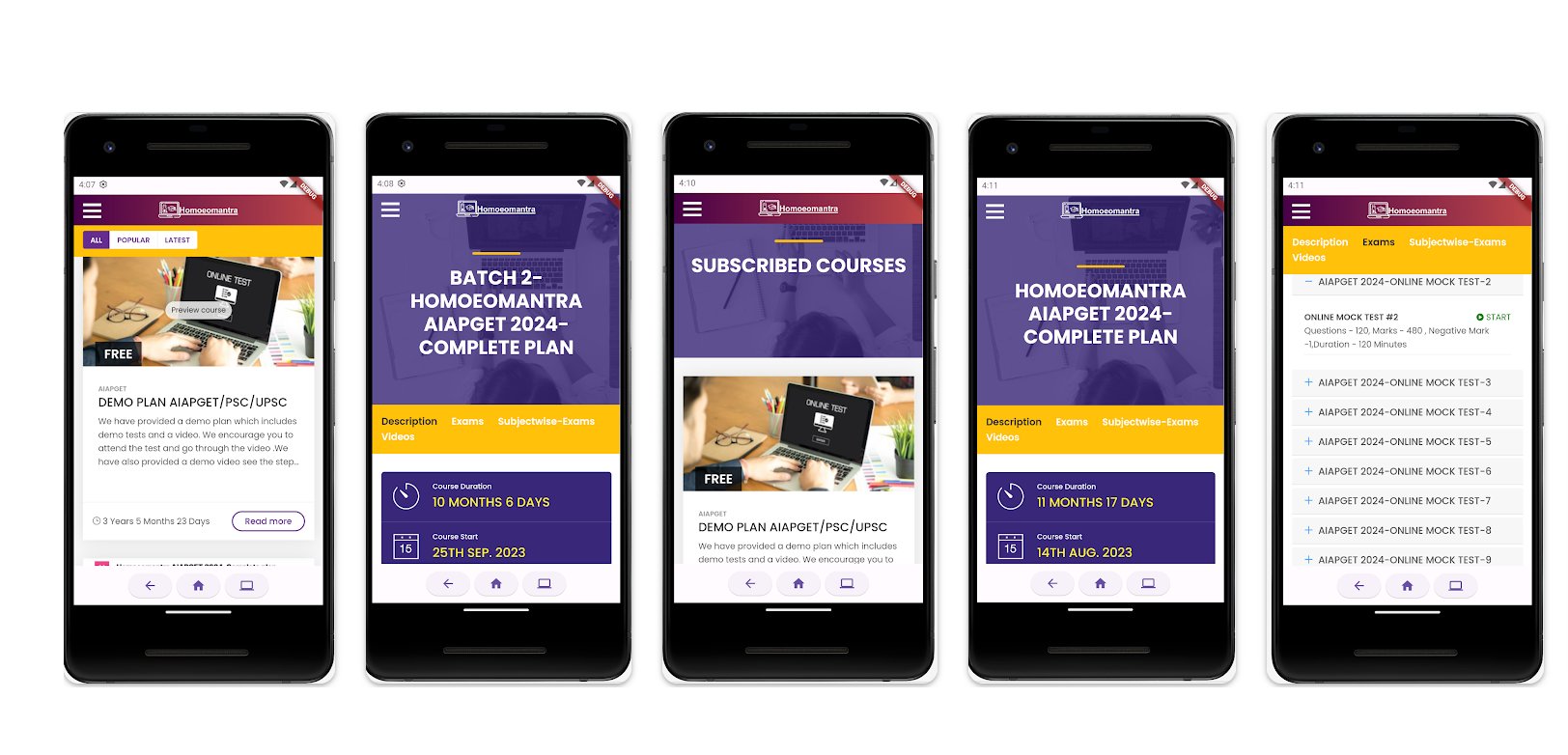 Homoeomantra Online Courses — AIAPGET test series and online mock tests